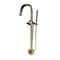 Castello Usa Neptune Freestanding Brushed Gold Gooseneck Tub Filler Faucet with Standard Handle CB-F04-BG - alternate 1